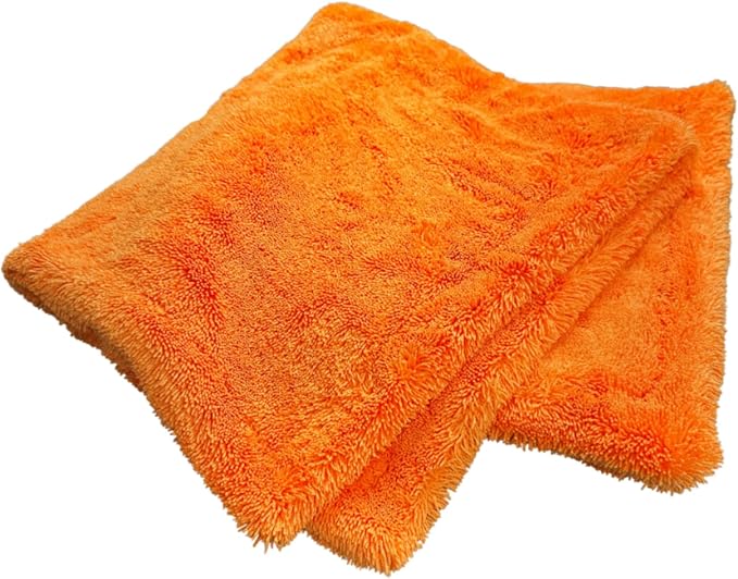 THOR GOAT 1800 Drying Towel (Orange) – Premium Korean Microfiber Car Drying Towel – Ultra Plush Twist Loop Design – Super Absorbent, Lint-Free, 28x28, 1800 GSM – Professional Auto Detailing Towel