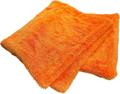 THOR GOAT 1800 Drying Towel (Orange) – Premium Korean Microfiber Car Drying Towel – Ultra Plush Twist Loop Design – Super Absorbent, Lint-Free, 28x28, 1800 GSM – Professional Auto Detailing Towel