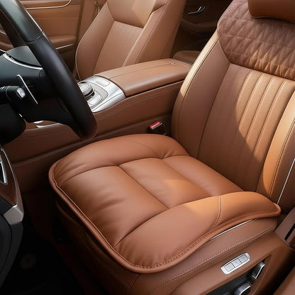 CORRIDOR Genuine Leather Seat Cushion for Car - Handmade - Relieve Hip, Pressure and Sciatica Pain - Ideal for Lower Back Pain - for Office Chair and Car Seat (Red Flag Brown, Cushion)