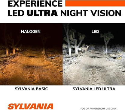 SYLVANIA - H13 LED Ultra - Fog Lights For Cars and Trucks - Headlight Bulbs for Off Road Powersports - 6000k Cool White LED Light - Maximum Lifespan - No Polarity - DIY Upgrade