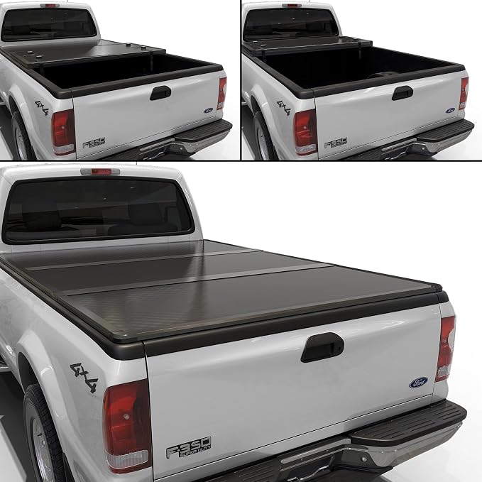 Toptiny Hard Folding Truck Bed Tonneau Cover|HTF082|Fits 1999-2016 Ford F-250 F-350 Super Duty 8FT Bed (98")