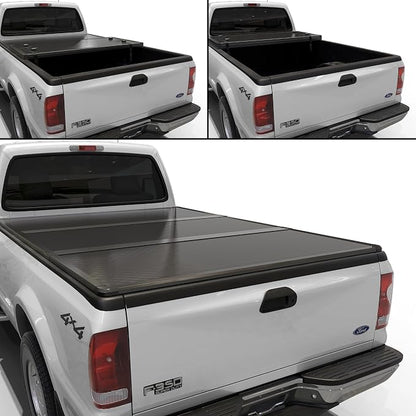 Toptiny Hard Folding Truck Bed Tonneau Cover|HTF082|Fits 1999-2016 Ford F-250 F-350 Super Duty 8FT Bed (98")