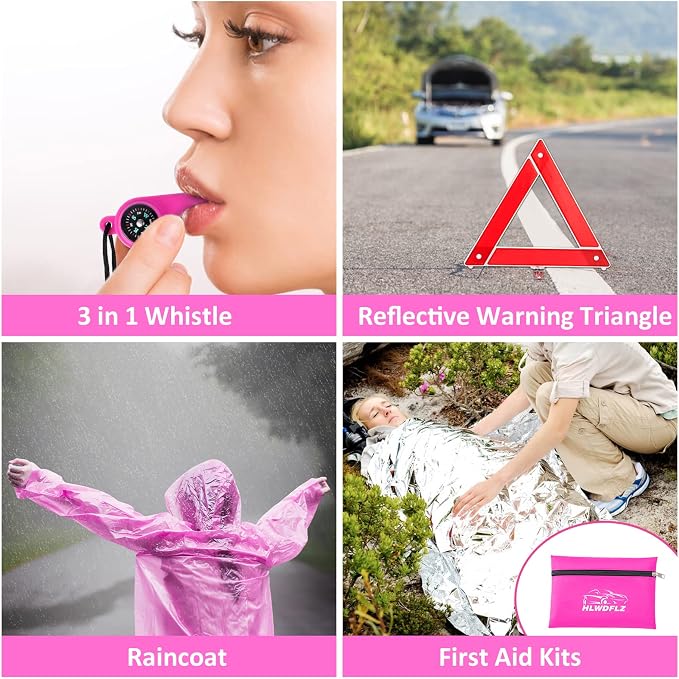 Car Roadside Emergency Kit - 17pcs Winter Traveler Safety Road Side Assistance Kits, Car Kit Essentials for Men, Women, Teen