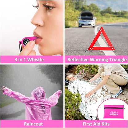 Car Roadside Emergency Kit - 17pcs Winter Traveler Safety Road Side Assistance Kits, Car Kit Essentials for Men, Women, Teen