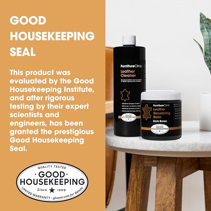 Furniture Clinic Leather Easy Restoration Kit | with Leather Recoloring Balm, Cleaner, Sponge, and Cloth | Leather Repair Kit for Scratched and Faded Furniture (Maroon)