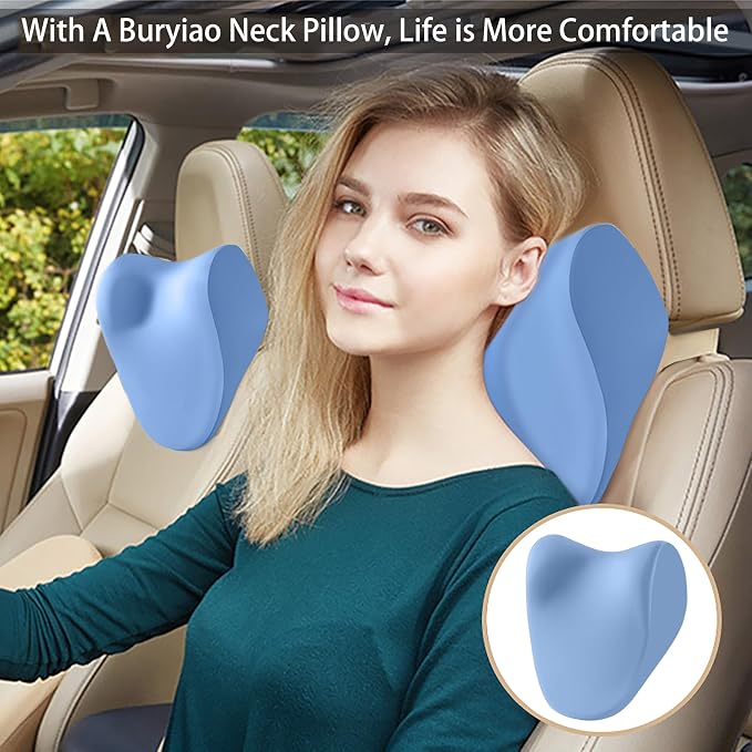 Car Neck Pillow for Driving, car headrest Pillow Head and Neck Rest Pillow for car headrest, Neck Support for car Driving or Traveling or Sleeping of Accessories with Memory Foam