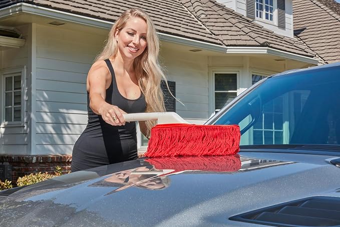 The Original California Car Duster Detailing Kit with Plastic Handle, Model Number: 62445 , Red