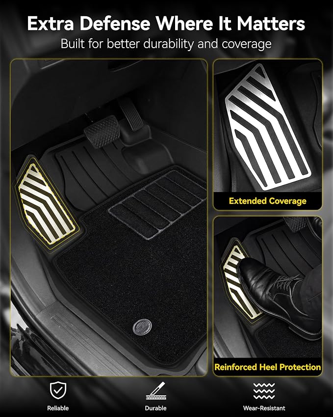 3W Floor Mats(with Metal Pedals) with Carpet & Cargo Liner Fit for Honda CR-V 2023 2024 2025 2026 TPE All Weather Waterproof Custom Fit Automotive Liners and Carpet for Honda CRV(Include Hybrid)