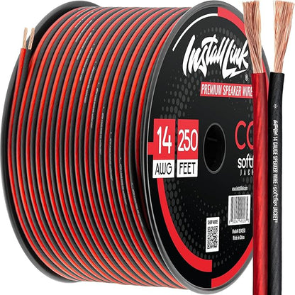 Install Link 14 Gauge Speaker Wire for Car, Home or RV Audio Cable, 250ft, CCA