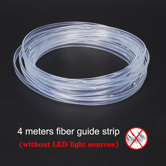Fiber Optic Waterproof Car Side Glow LED Illumination Optic Fiber Band Car Interior Atmosphere Neon Cold Lights 4 Meters (13.12ft)