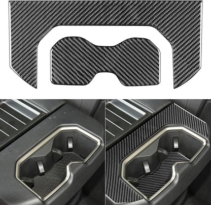 NVCNX Real Premium Carbon Fiber for Toyota Tundra 2022-2026 / Sequoia 2023-2026 2024 2025 Truck Pickup SUV Center Console Armrest Cup Holder Cover Interior Trim Accessories Overlay Sticker Decal 2PCs