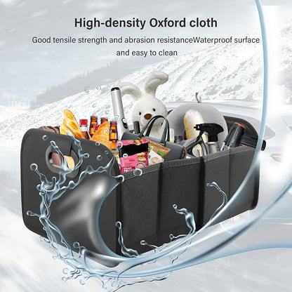 Large Capacity Trunk Organizer for Car,Foldable Multi-Compartment SUV Trunk Organizer for Storaging Tools Toys Foods,Universal Oxford Cloth Car Organizers and Storage