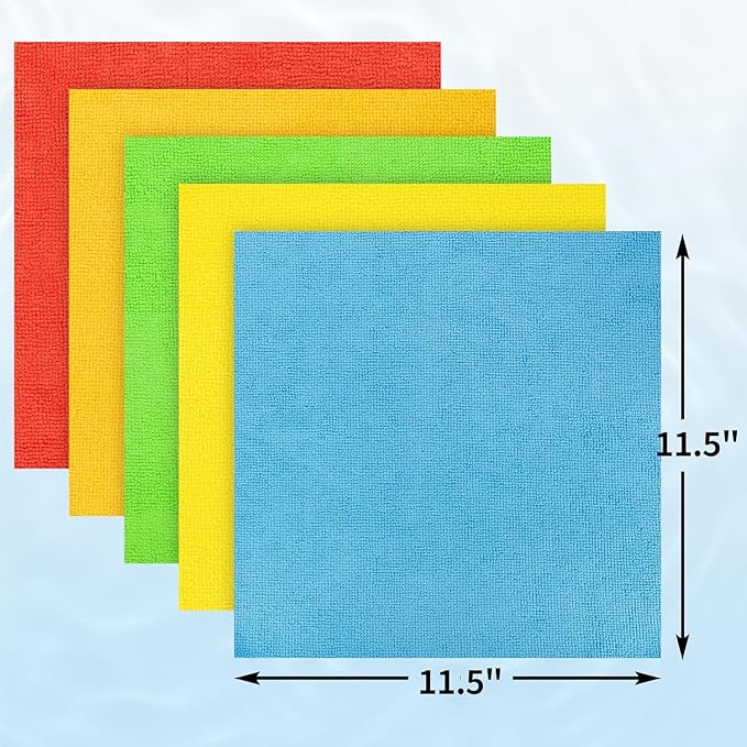 Microfiber Cleaning Cloth, 200 Pack Cleaning Rags Microfiber Towel Bulk Absorbent Lint-Free Wash Cloths, All-Purpose Towels for Cars, Shop, Automotive, Garage, Home & Kitchen