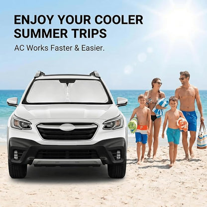 for Subaru Outback 2020-2024 2025 2026 Windshield Sun Shade - Front Window Shade Custom Fit Outback Accessories Sun Visor Foldable Sunshade Blocks UV Rays Summer Must Have Car Accessories