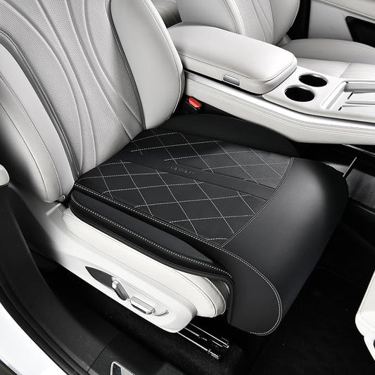Coverado Car Seat Extender Leg Support, Leather Leg Extension Pad Car Seat Cushions, Waterproof Leg Extender Cushion for Long Driving, Car Leg Support Pad Universal Fit for Diver Seat (Update, Black)