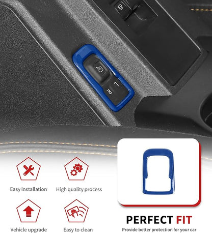 JWWY Interior Trim Kit Full Set Dress-Up Kit Decor Set Center Console Gear Shift Dashboard Panel Door Handle AC Rearview Vent Adjustment Cover Trim for 2021-2026 Ford Bronco Accessories 14pcs Blue