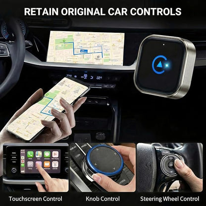 2026 MINI Wireless CarPlay & Android Auto 2-in-1 Adapter, Bluetooth Apple Car Play Dongle for iPhone & Android, Ultra-Compact 5.8GHz WiFi Auto-Connect with Smart Cooling for OEM Wired Cars