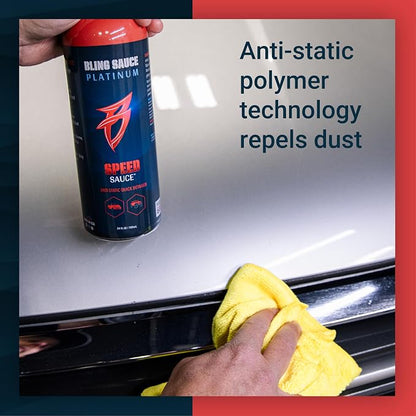 Bling Sauce Platinum Speed Sauce, Cherry Scent, Anti-Static Quick Detail Spray for Cars, Trucks, SUVs, 24oz.
