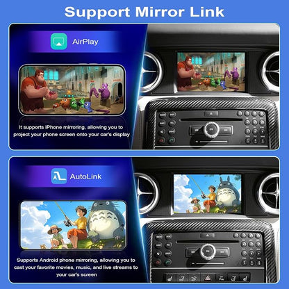Gen3 NTG4.0 Wireless Carplay Android Auto Adapter for Mercedes Benz C E CL CLS S SL Class W204 W211 W219 C216 R230 W221 Support YouTube, Mirrorlink, Reverse Camera (NO HDMI)