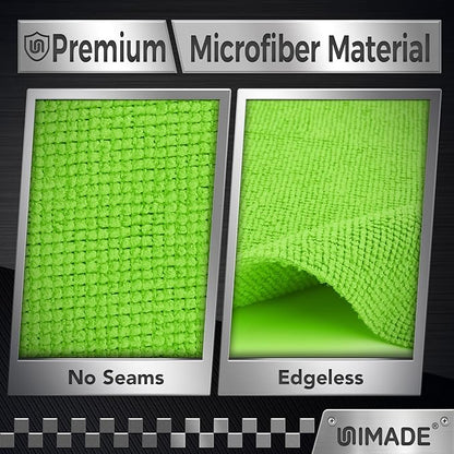 UNIMADE Microfiber Cleaning Cloth, 400PK Commercial Grade Work Rags Microfiber Towels for Cars Cleaning Rags Bulk Detailing Cloth for Automotive Bar Mechanic Restaurant Garage, 11.5"x11.5", Multicolor