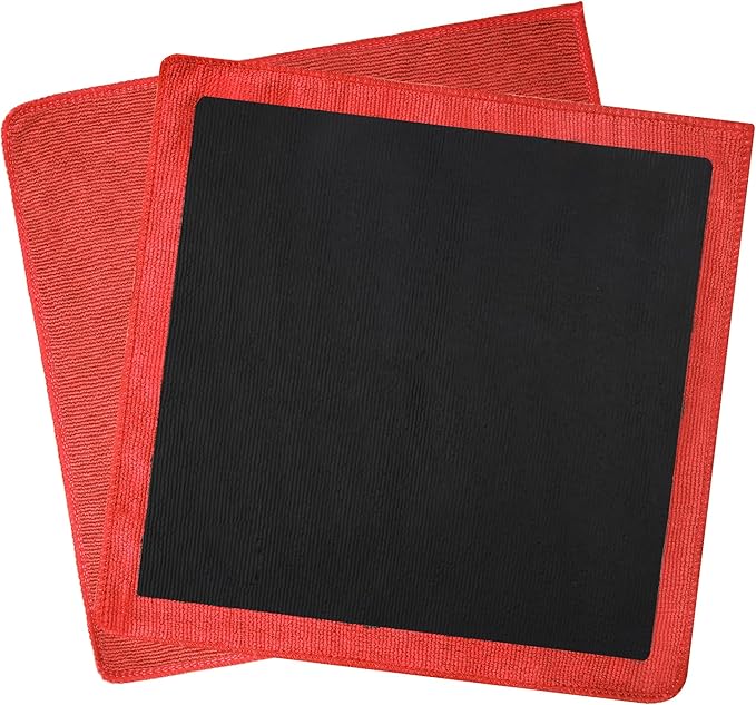 Clay Towel 2 Pack 12 x 12 Inch, Clay Bar Towel for Auto Detailing Microfiber Car Cloth Cleaner Automotive for Car Detailing (2, Red, 12 x 12 Inch)
