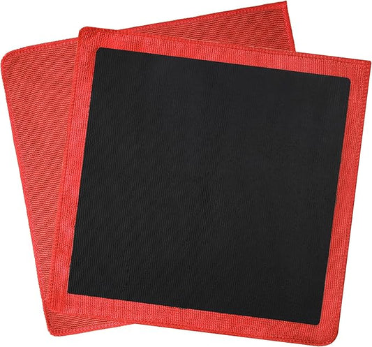 Clay Towel 2 Pack 12 x 12 Inch, Clay Bar Towel for Auto Detailing Microfiber Car Cloth Cleaner Automotive for Car Detailing (2, Red, 12 x 12 Inch)