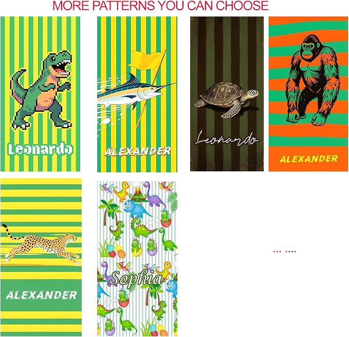 JML Personalized Beach Towel with Name, Custom Cabana Stripe Beach Towel, Customized Microfiber Pool Towel, Quick Dry & Absorbent Swim Towel for Adult,Mother's Day, Birthday, Summer Holiday,Vacation