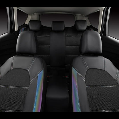 CAR PASS Leather seat Covers,Automotive Universal Sport car seat Cover Super 5mm Composite Sponge Inside,Airbag Compatible fits Most SUVs, Trucks,and Vans (Full Set,Chameleon Iridescent Reflective)