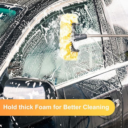 Vesici Car Wash Brush Head with Soft Detailing Bristle Flow Thru Car Cleaning Brush Exterior Car Wash Equipment for Auto Truck RV Boat Camper Washing, 10 Inch(Yellow,4 Pcs)