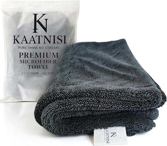 Premium Microfiber Car Drying Towel - 20in x 30in - 1200GSM - Dual Sided, Super Absorbent