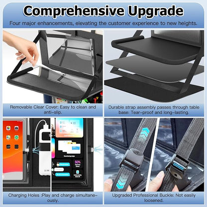 KaiCross Backseat Car Organizer with Upgraded Foldable Tray, Car Seat Organizer for Kids, Travel Accessories with 9 Storage Pockets,Car Seat Organizer Backseat with Touch Screen-1 Pack