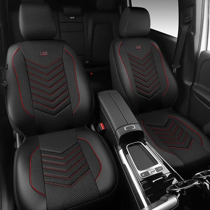 CAR PASS 3D Foam Mesh Leather Car Seat Covers Front Seats, Breathable Front Seat Cover for Cars, Comfortable Universal Fit for SUV Truck Sedan Automotive Anti-Slip Airbag Compatible, Black and Red