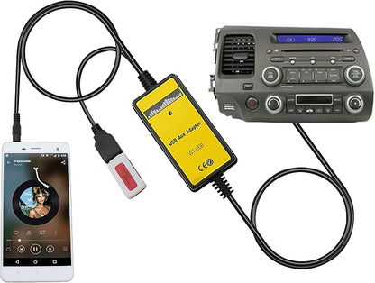 AUX Cord, Car Audio USB AUX Input Adapter Stereo CD Changer Compatible with Honda Accord 2003-2011/City 2002-2011/CRV 2005-2011/Civic 2006-2011/Odyssey 2005-2011