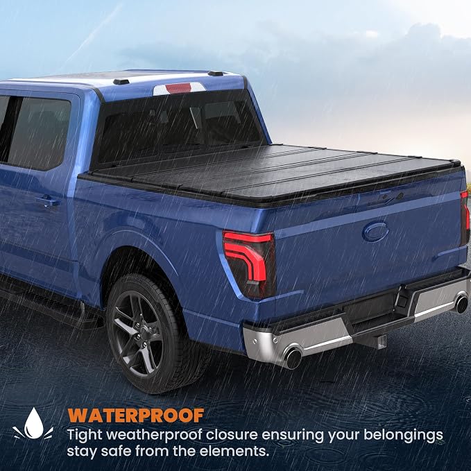 KUIPERAUTO 5.5FT Hard Quad Fold Truck Bed Tonneau Cover Compatible for Ford F150 2015-2025 2026 F-150 Aluminum Bed Styleside (Not for Flareside) 67Inch Bed