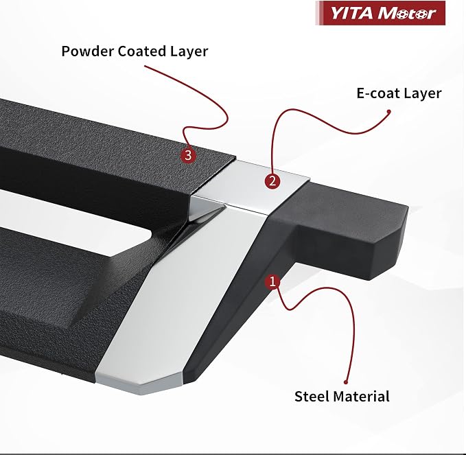 YITAMOTOR Drop Side Steps Compatible with 2019-2026 Chevy Silverado/GMC Sierra 1500, 2020-2026 Silverado/Sierra 2500HD 3500HD Crew Cab, Off-Road Running Boards, Black Powder Coated Nerf Bars