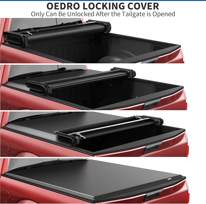 OEDRO Soft Quad Fold Truck Bed Tonneau Cover Compatible with 2020 2021 2022 2023 2024 2025 2026 Chevy Silverado 2500 3500 / GMC Sierra 2500 3500 HD 6.9 ft Bed