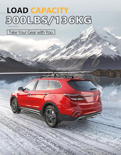 Tuyoung 300lbs Lockable Roof Rack Cross Bars Compatible with Hyundai Santa Fe 2013 2014 2015 2016 2017 2018 (with Flush Side Rails) Aluminum Roof Rails Crossbars Bars Rooftop Cargo Carrier Luggage