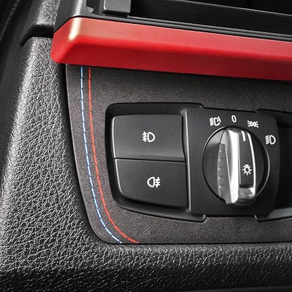 Betterhumz Car Headlight Switch Button Frame Sticker for BMW F30 F32 F34 2013-2019 328i 320i 318li 435i 420i 430i 425i M235i for Alcantara Car Interior Decor Kits Accessories