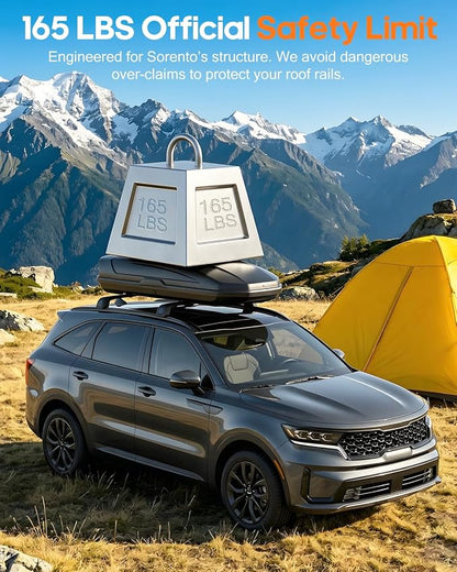 Aluminum Roof Rack Cross Bars Fit for 2021-2026 KIA Sorento & Sorento Hybrid with Flush Side Rails, Aerodynamic Rooftop Cargo Carrier Luggage with Anti-Theft Lock (Non-X-LINE)
