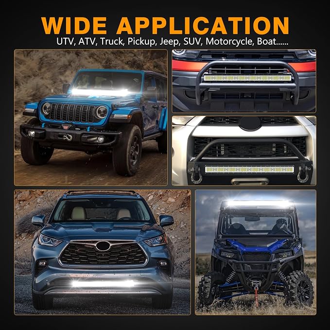 30 Inch Side Shooter LED Light Bar, Muto-Beam 450W Quad Row Light Bar LED Fog Lamp Off Road Driving Spot Flood Combo Work Lamp for Truck UTV ATV Pickup SUV Boat
