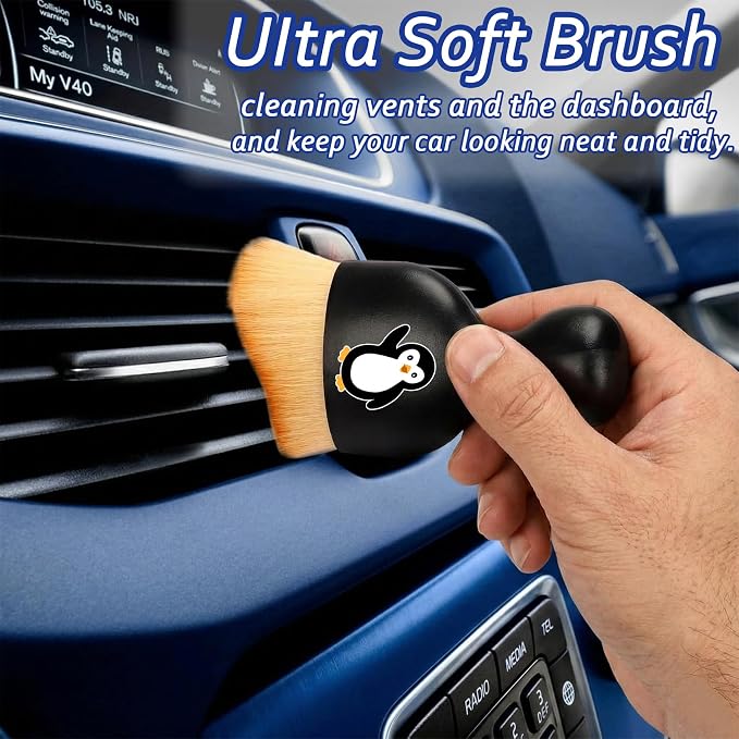 Sea Turtle Car Detailing Brush Soft Bristle Cars Interior Cleaning Brush,Automotive Dust Brushes with Protective Cover,for Vehicle Interior Gentle Detailing Care Turtle Gifts for Women Men