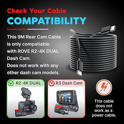 ROVE Ultimate 9M Rear Camera Cable for R2-4K Dual