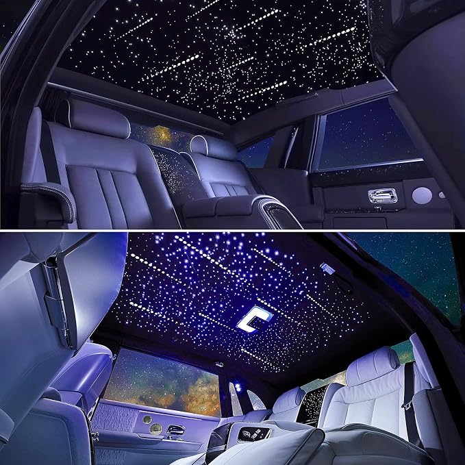 Meteor 16W Starlight Headliner Kit, Star Light Headliner with Bluetooth APP/Remote/Music Mode, Fiber Cable 550pcs*0.03in*13.1ft+Shooting Star kit for Car Roof&Home Decoration