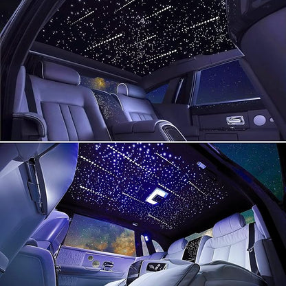 Meteor 16W Starlight Headliner Kit, Star Light Headliner with Bluetooth APP/Remote/Music Mode, Fiber Cable 550pcs*0.03in*13.1ft+Shooting Star kit for Car Roof&Home Decoration