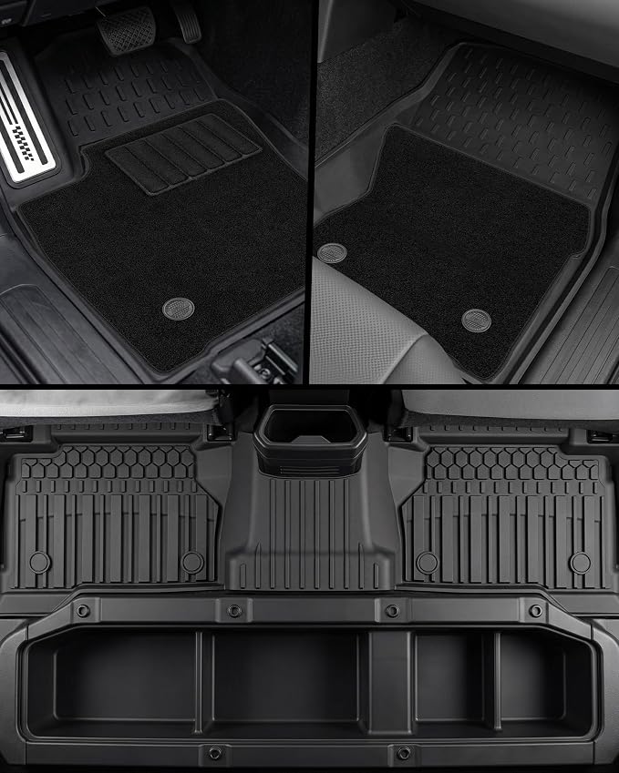 3W Floor Mats&Carpet for Toyota Tacoma 2024-2026 Double Cab Auto Tran(Not Fit Hybrid & XtraCab) with Metal Pedals, TPE All Weather Custom Fit Floor Liner for Tacoma TRD/SR/SR5/limited Car Liners.