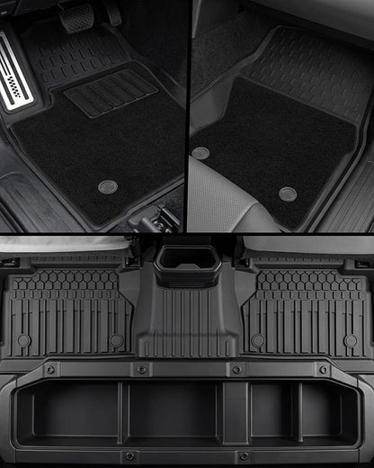 3W Floor Mats&Carpet for Toyota Tacoma 2024-2026 Double Cab Auto Tran(Not Fit Hybrid & XtraCab) with Metal Pedals, TPE All Weather Custom Fit Floor Liner for Tacoma TRD/SR/SR5/limited Car Liners.