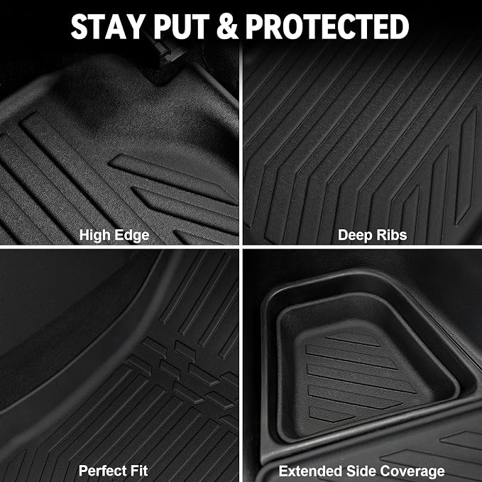Floor Mats for Jeep Compass 2017-2026, All Weather Floor Mats Cargo Liner with Backrest Protectors and Door Sill Guards Accessories, Full Coverage Set (Fit New Body Style 2nd Generation)