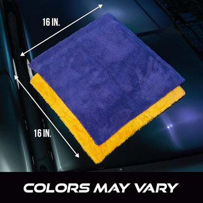 VIKING Microfiber Cleaning Cloth for Car Detailing, Ultra Plush Finishing Microfiber Towels for Car Cleaning Supplies, Yellow, 16 inch x 16 inch, 6 Pack