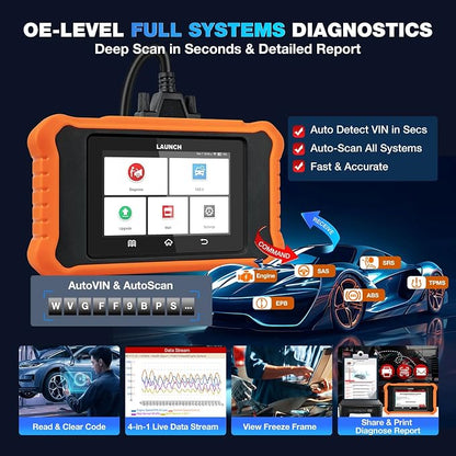 Launch Creader Elite 3.0 Bidirectional Scan Tool fit for Toyota/Lexus, 2026 Full System OBD2 Scanner, All Reset Service Code Reader, ECU Code, AUTO VIN, Battery Registration, Lifetime Free Update
