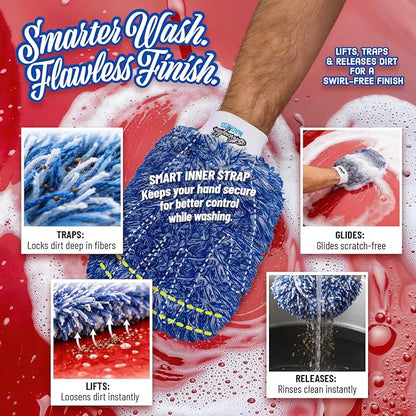IncrediMitt Car Wash Mitt – Premium Microfiber Wash Mitt for Cars, Made in Germany, Scratch-Free Cleaning